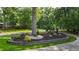 Meticulously maintained landscaping with stone accents and lush greenery surrounding a mature tree in the front yard at 3270 Brookview Dr, Marietta, GA 30068