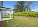 Beautiful backyard with a covered porch and spacious green lawn at 5383 Heron Bay Blvd, Locust Grove, GA 30248