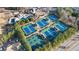 Aerial view of several well maintained tennis courts available for community use at 6355 Marlow Dr, Cumming, GA 30041