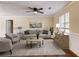 Virtually staged living room with comfortable seating, stylish decor, and a serene ambiance at 715 Cowan Rd, Covington, GA 30016