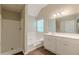 Bright bathroom featuring double vanity, soaking tub, and walk-in shower at 99 Ashtonbrook Dr, Mcdonough, GA 30252