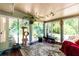 Enclosed sunroom with lots of windows, and a large area rug, with easy access to the deck at 3290 Custer Lake Nw Dr, Marietta, GA 30064