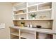 Walk-in pantry with custom shelving for organized storage, complemented by a functional countertop at 3932 Granger Dr, Brookhaven, GA 30341
