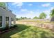 Backyard featuring garden beds and lush, green lawn at 660 Cranberry Ct, Roswell, GA 30076