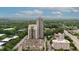 Aerial view featuring buildings and surrounding cityscape with highways and parking at 795 Hammond Dr # 808, Atlanta, GA 30328