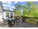 Spacious back deck with outdoor dining furniture overlooking the lush yard at 2120 Pair Sw Rd, Marietta, GA 30008