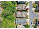 Aerial view of residential neighborhood showcasing well-maintained homes and landscaping and community street layout at 235 Cornerstone Dr, Woodstock, GA 30188