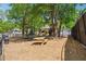 Playground with picnic tables and mature trees for residents to enjoy fun, shaded outdoor activity at 579 Delphinium Nw Blvd, Acworth, GA 30102