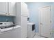 Well-equipped laundry room with white cabinets and modern washer and dryer units for efficient laundry care at 1153 Brookhaven Commons Ne Dr, Brookhaven, GA 30319