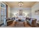 Relaxing living room with a comfortable sofa, armchairs, and a stylish ceiling fixture, perfect for lounging at 1153 Brookhaven Commons Ne Dr, Brookhaven, GA 30319