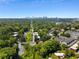 Stunning aerial view of a neighborhood with tree coverage and the city skyline in the distance at 1261 Lavista Rd # C3, Atlanta, GA 30324