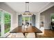 Bright dining room with a dark wood table and view of outdoor scenery at 1988 Claiborne Ct, Marietta, GA 30062