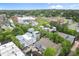 Aerial view of neighborhood homes with mature trees close to Downtown shopping and dining at 719 Hammond Dr, Woodstock, GA 30188