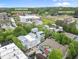 Aerial view of neighborhood homes close to Downtown shopping, dining and an amphitheater at 719 Hammond Dr, Woodstock, GA 30188