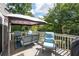 Relaxing covered deck with comfortable seating, perfect for outdoor entertaining in a private backyard setting at 737 Dushea Nw Ct, Kennesaw, GA 30144