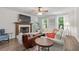 Inviting living room featuring a fireplace, hardwood floors, and a comfortable seating area at 1819 Walker Ridge Sw Dr, Marietta, GA 30064