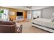 Bedroom showing accent wall, ceiling fan, and window views at 206 Prescott St, Locust Grove, GA 30248