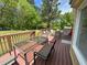 Inviting deck with glass table, outdoor seating perfect for entertaining or enjoying the backyard view at 2246 Carrington Dr, Ellenwood, GA 30294