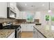 Beautiful kitchen with stainless steel appliances, granite countertops, and white cabinets at 3625 New River Ct, Cumming, GA 30040