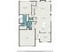 First floor layout showing the garage, kitchen, dining room, living room, primary bedroom and bath at 5749 Creek Indian Dr, Sugar Hill, GA 30518