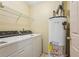 Spacious laundry area with washer, dryer, and water heater at 44 Saint Claire Ne Ln, Atlanta, GA 30324