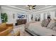 A view of the carpeted main bedroom featuring a large screen television and comfortable seating at 5003 Fairview Cir, Villa Rica, GA 30180