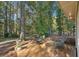 A backyard deck amongst the mature trees provides ample space for relaxation and outdoor activities at 45 Park Place Dr, Covington, GA 30016