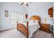Cozy bedroom with vaulted ceiling, and natural lighting from the window at 401 Nichols Dr, Suwanee, GA 30024