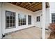 Covered patio features a concrete floor, three windows, and a white door at 401 Nichols Dr, Suwanee, GA 30024