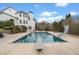 Relaxing backyard swimming pool area featuring a diving board and slide for extra fun at 401 Nichols Dr, Suwanee, GA 30024