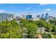 Scenic aerial view of a neighborhood and skyline at 331 Peachtree Ne Ave, Atlanta, GA 30305