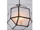 Close-up of a unique metal framed geometric chandelier at 331 Peachtree Ne Ave, Atlanta, GA 30305