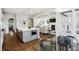 Open-concept kitchen featuring a large center island with seating and views of the living area at 331 Peachtree Ne Ave, Atlanta, GA 30305