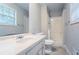 Bathroom with a shower, sink, and toilet at 3664 Satellite Ter, Ellenwood, GA 30294