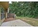 Backyard with a patio and green foliage behind a brown fence at 4430 Cedar Bridge Walk, Suwanee, GA 30024