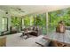 Relaxing screened porch with comfortable furniture and a view of the trees at 560 Indigo Dr, Roswell, GA 30075
