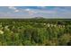 Panoramic aerial showcasing a lush green neighborhood with a distant mountain view on the horizon at 6182 Silver Spur Dr, Lithonia, GA 30058