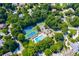 Aerial view of neighborhood amenities including pool and tennis courts at 1114 Waterford Green Pt, Marietta, GA 30068