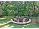 Relaxing backyard firepit area with seating and lush landscaping at 1114 Waterford Green Pt, Marietta, GA 30068