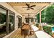 Inviting covered patio featuring a dining area and outdoor seating next to the sparkling swimming pool at 1114 Waterford Green Pt, Marietta, GA 30068