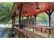 Poolside pavilion with ceiling fans, picnic tables, and tennis court access at 1114 Waterford Green Pt, Marietta, GA 30068