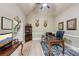 Office featuring built-in shelving, hardwood floors, and natural light at 1275 Smokehouse Trl, Cumming, GA 30041
