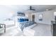 Bright bedroom featuring a large bed with blue patterned bedding and lots of natural light at 1712 Fulmont Cir, Mableton, GA 30126