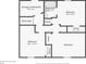 Basement floorplan including the bathroom, two bedrooms, and storage at 2248 Bethel Rd, Conyers, GA 30012