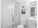 Updated bathroom features glass enclosed shower, modern tiling and fixtures at 2965 Pharr Court South Nw # 1-817, Atlanta, GA 30305