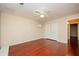 Bedroom with double closet and hardwood floors at 2980 Milford Sw Trl, Marietta, GA 30008