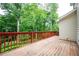 Wood deck overlooking a lush, green landscape at 2980 Milford Sw Trl, Marietta, GA 30008