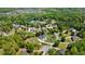 Aerial view of neighborhood homes surrounded by lush greenery and trees with tennis courts and pool, offering community amenities at 4030 Scenic View Ct, Cumming, GA 30028