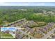 The aerial view shows the community's layout and proximity to green spaces. Inset shows home's facade at 4815 Amble Trce, Cumming, GA 30040