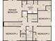 Second floor plan with 4 bedrooms, 2 bathrooms, utility room, and walk-in closets to the primary bedroom and 2 other bedrooms at 2389 Argento Cir, Dacula, GA 30019